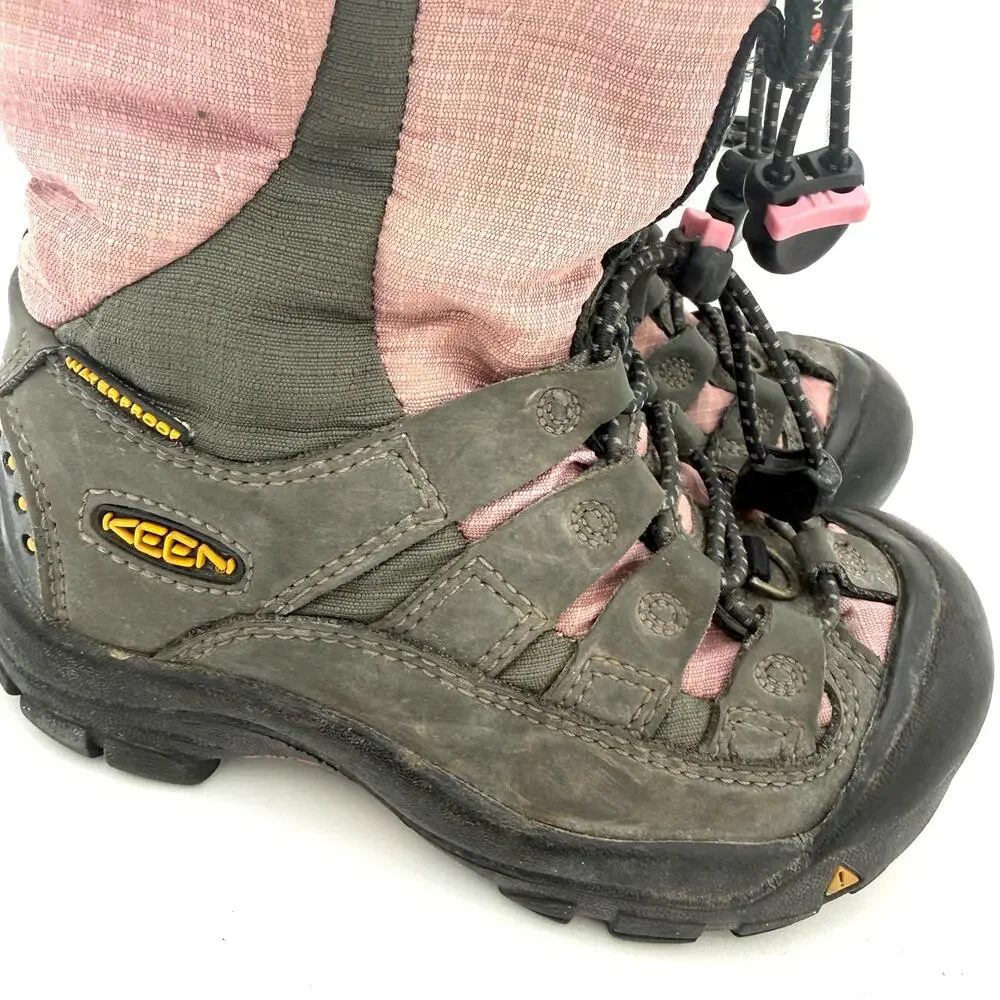 KEEN Kids Leather Winterport Neo DT Snow Boots Size 11